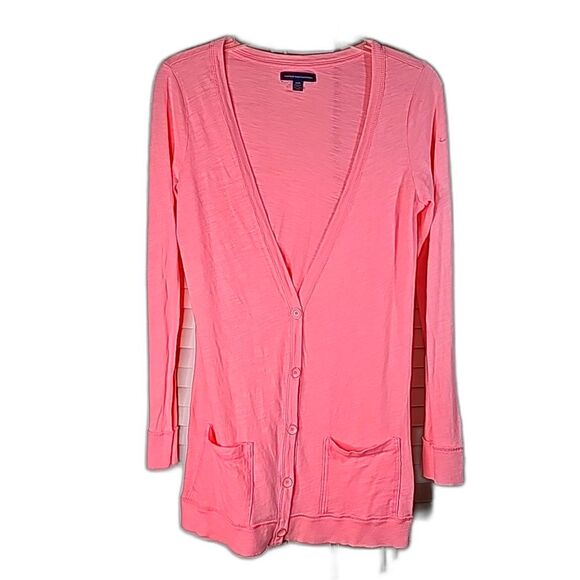 Sweater by American Eagle Outfitters V- neck Button Front Orange Size Medium - Picture 1 of 5